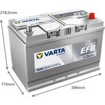 N85 Varta Dynamic EFB Start-Stop Car Battery 12V 85Ah (585501080) Type 249/335